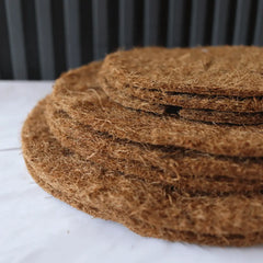 Disco de fibra de coco de 30cm para control de maleza