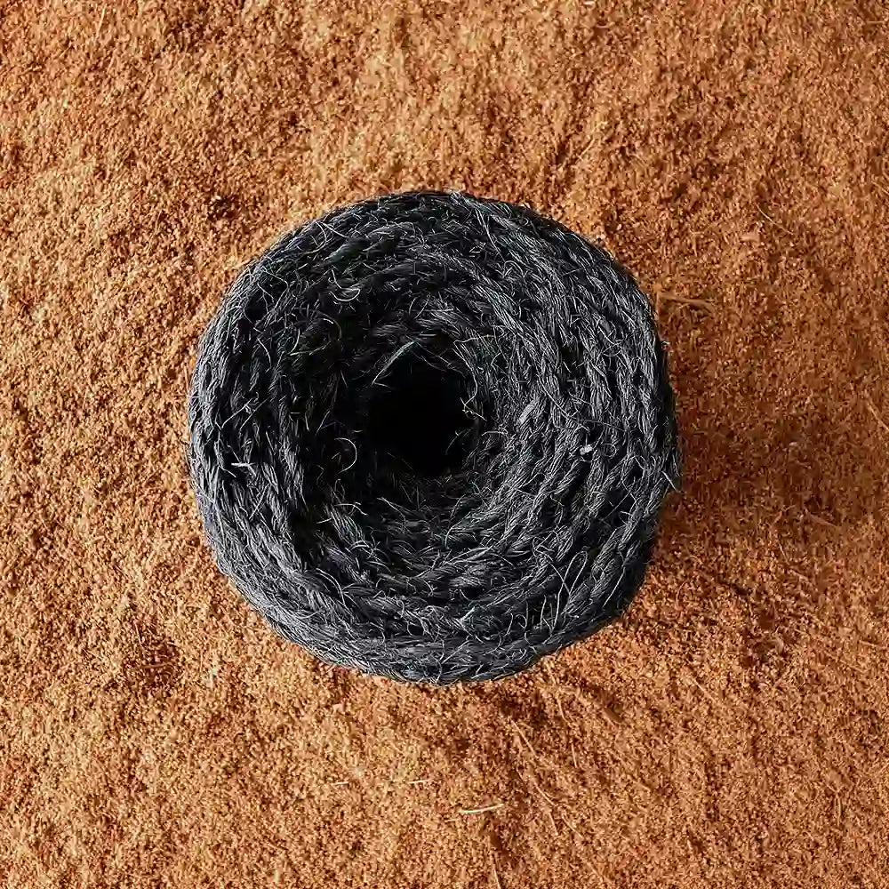 Rollo Negro de cuerda de fibra de coco 100 metros grueso 3.5mm