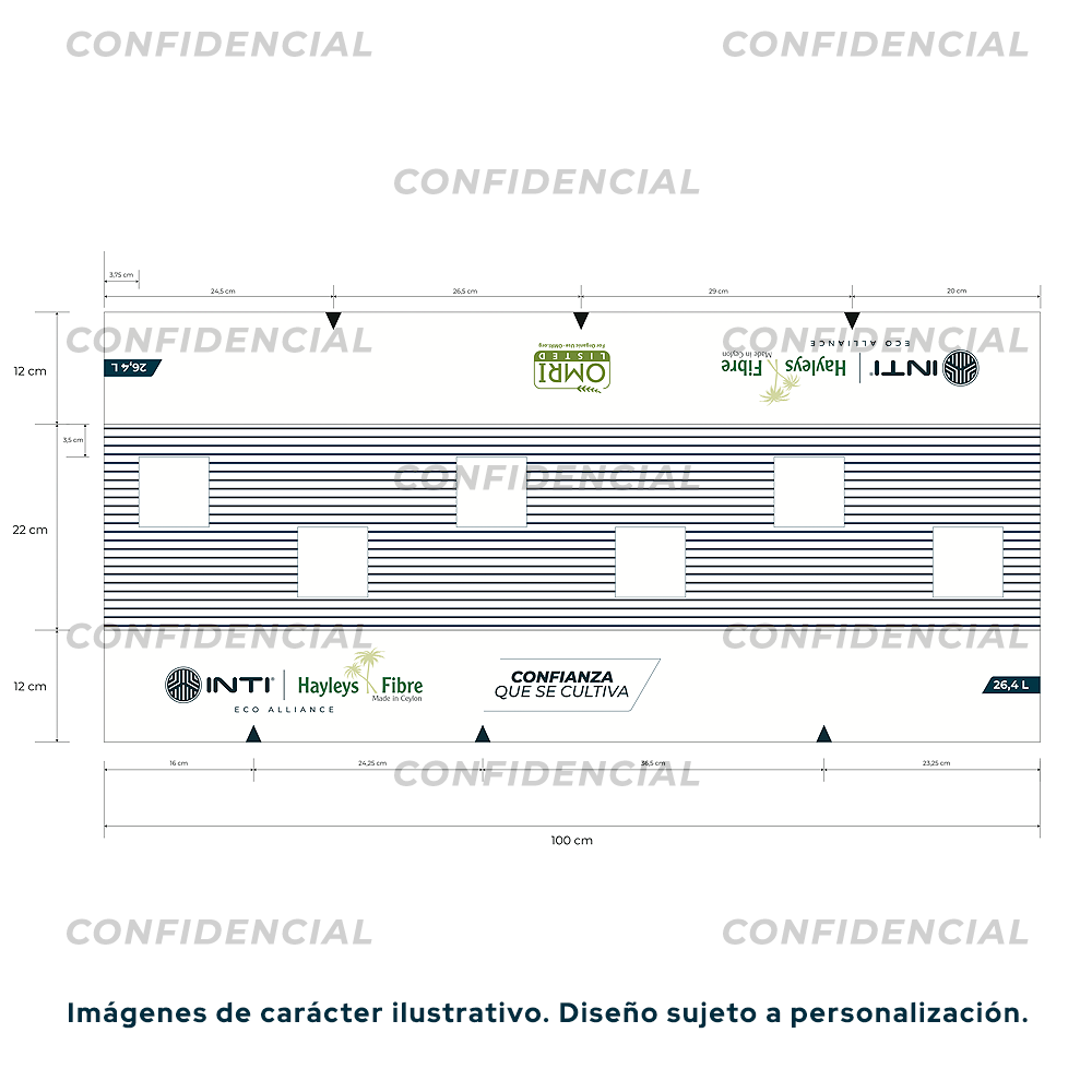 slab bolsa de cultivo de sustrato de coco capacidad de 24.6lts