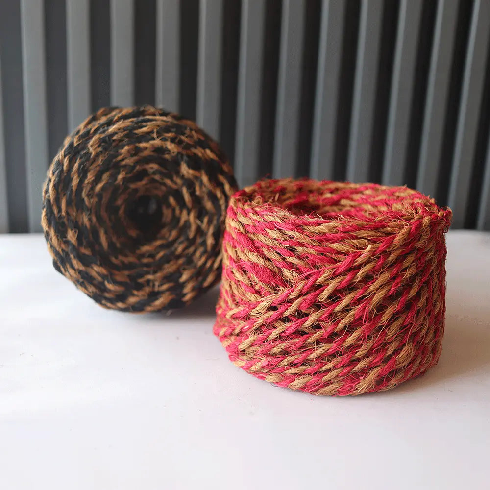 Cuerda de fibra de coco color negro con natural